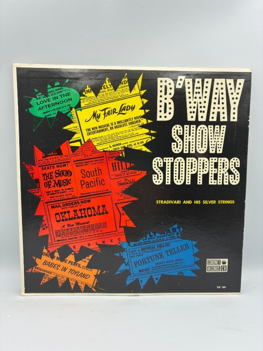 Broadway Show Stoppers LP Stradivari Silver Strings Hi-Fi 33 RPM Coronet CX189